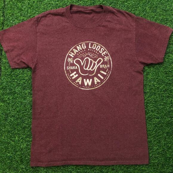other Other - Maroon ‘Hang Loose’ Hawaii Graphic Tee
